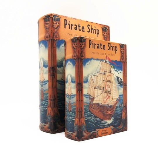 BOOK BOX ブックボックス 2個セット(本型箱) (LL・Mサイズ)／～Pirate Ship～