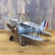 ブリキのおもちゃ飛行機 イギリス戦闘機／ライトブルー(Mサイズ)