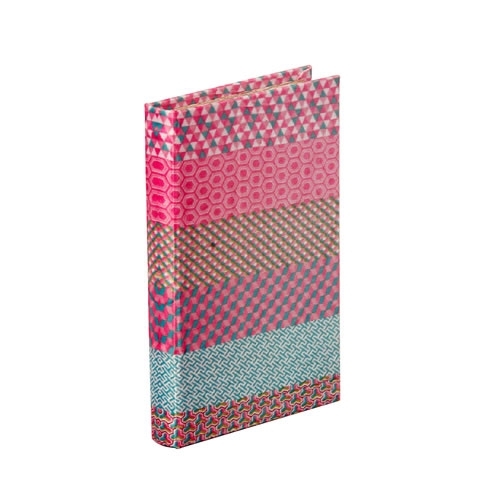 BOOK BOX ブックボックス(本型箱)(Mサイズ スリム型)／pink border