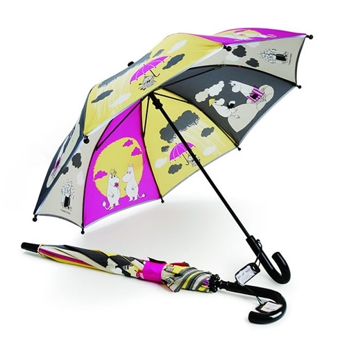 【ムーミン雑貨】ムーミンキャラクターマルチカラー柄雨傘<ジュニアサイズ>【取り寄せ品／納期1週間前後】