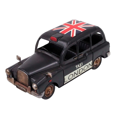 ブリキのおもちゃ車 ユニオンジャック ロンドンタクシー(ブラックキャブ)(Mサイズ)