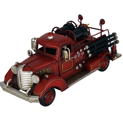 ブリキのおもちゃ車 レトロ消防車 ポンプ車(Mサイズ)