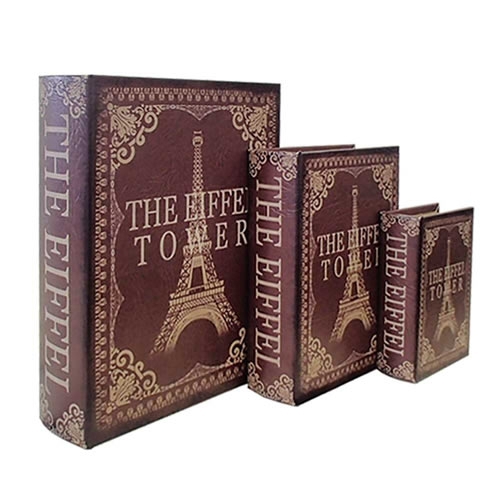 BOOK BOX ブックボックス 3個セット(本型箱)(特大LL・L・Mサイズ)／THE EIFFEL TOWER【取り寄せ品／納期1週間前後】