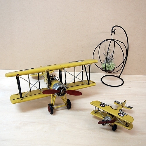 ブリキのおもちゃ飛行機 イギリス戦闘機(複葉)(Mサイズ)