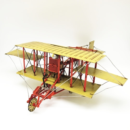 【送料無料】ブリキのおもちゃ飛行機 人力飛行機(Lサイズ)