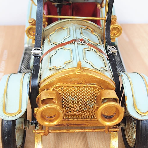 ブリキのおもちゃ車 1910年代クラシックカー(旧車)／ライトブルー(M
