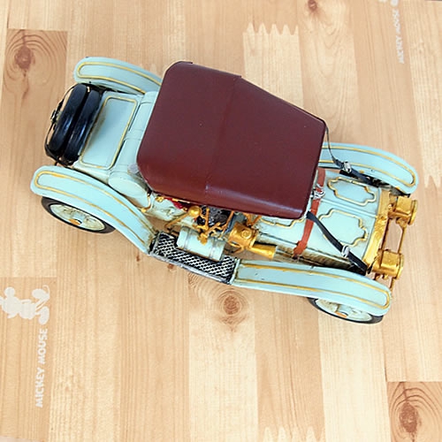 ブリキのおもちゃ車 1910年代クラシックカー(旧車)／ライトブルー(M