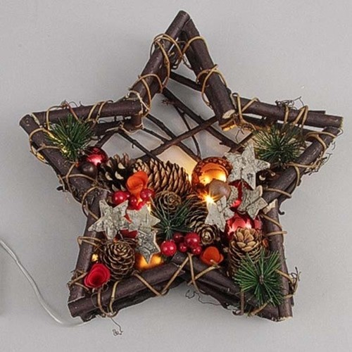 ナチュラルledスター形クリスマスリース レッド 大人のインテリア雑貨 通販