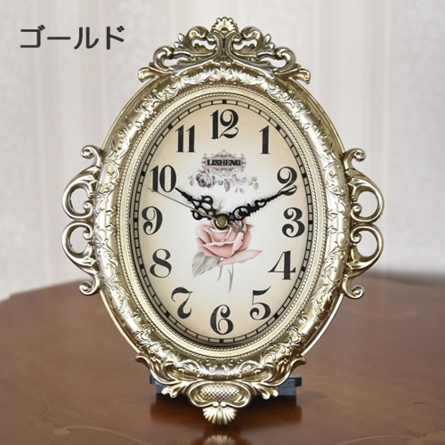 薔薇咲き乱れる掛け時計ロココ調 - 掛時計/柱時計