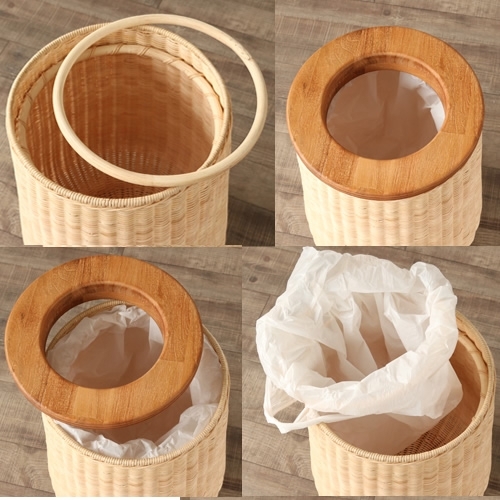【送料無料】ラタン ダストボックス(ごみ箱)【取り寄せ品／納期10日前後】