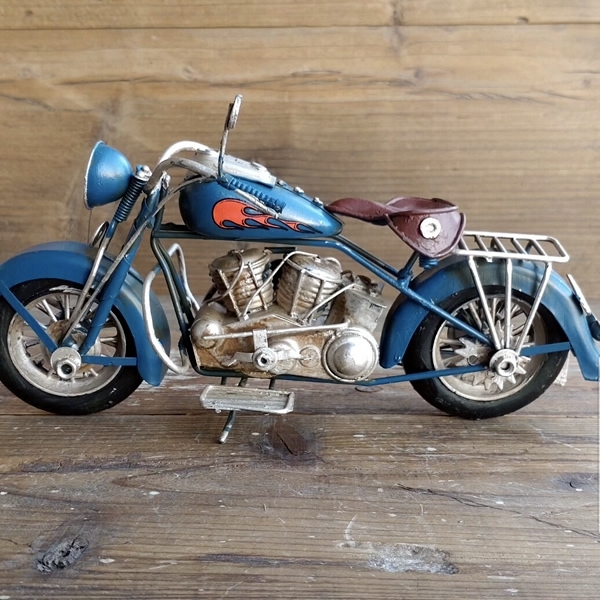 ブリキのおもちゃバイク ハーレーダビッドソンモデルアメリカンオートバイ／ブルーフォックス(Mサイズ)【取り寄せ品／納期1週間前後】