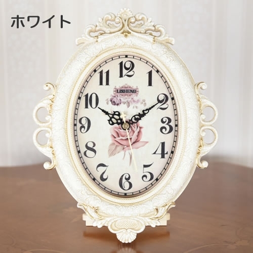 ロココ調 薔薇デザインのアンティーク風置き時計 , 大人のインテリア